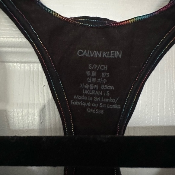⚡️2/$25⚡️Calvin Klein Women's Black Sports Bra with Rainbow Band | Size S - Picture 4 of 7